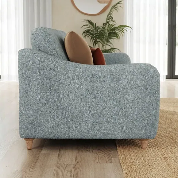 2-Seater Sofa with Curved Arms - Teal, Fabric