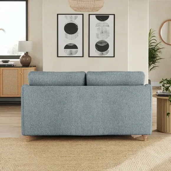 2-Seater Sofa with Curved Arms - Teal, Fabric