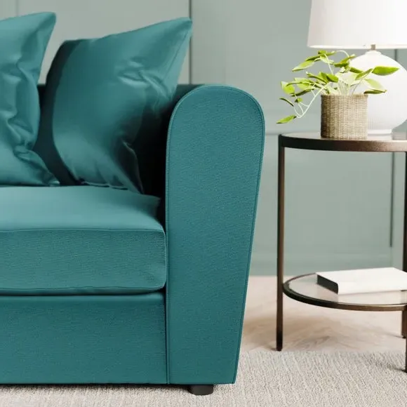 2-Seater Sofa with Curved Arms - Teal, Velvet
