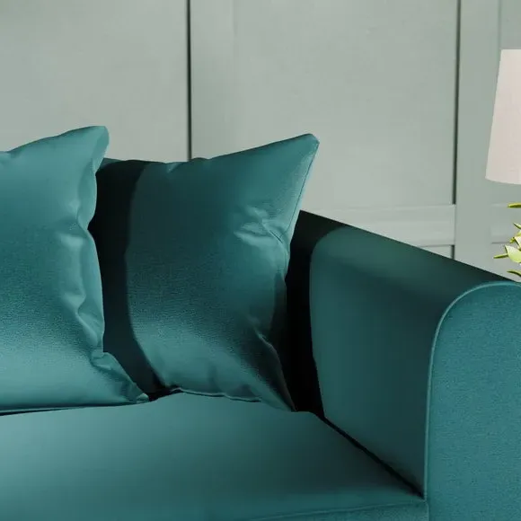 2-Seater Sofa with Curved Arms - Teal, Velvet