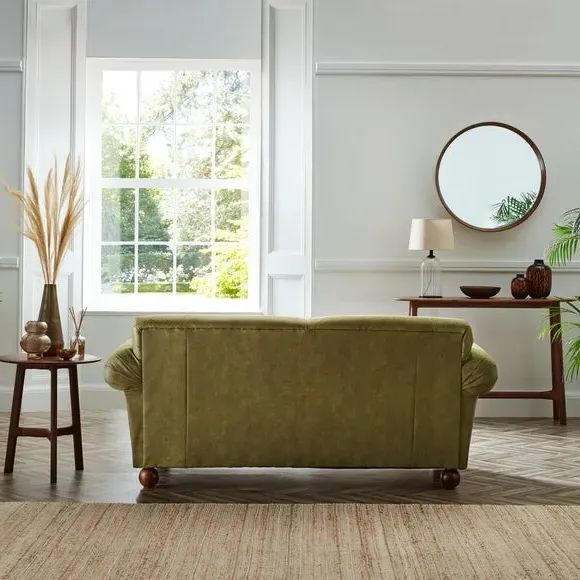2-Seater Sofa with Cushions - Green, Faux Leather