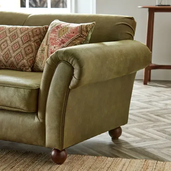 2-Seater Sofa with Cushions - Green, Faux Leather