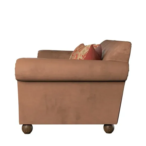 2-Seater Sofa with Cushions - Tan, Faux Leather
