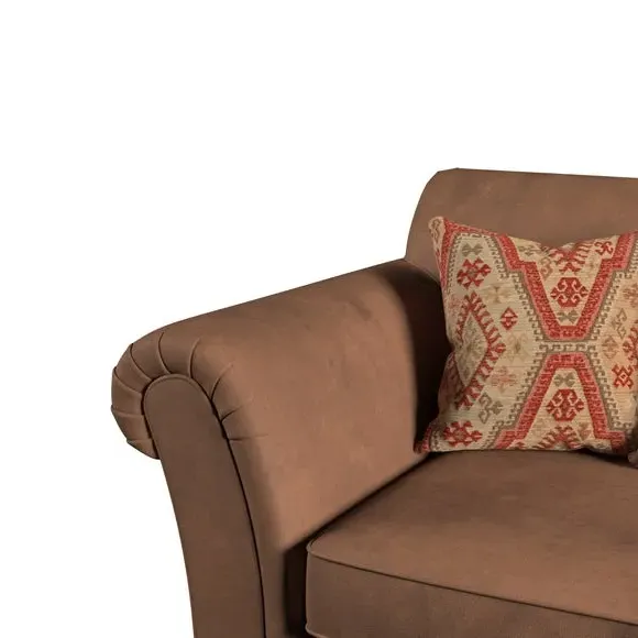 2-Seater Sofa with Cushions - Tan, Faux Leather