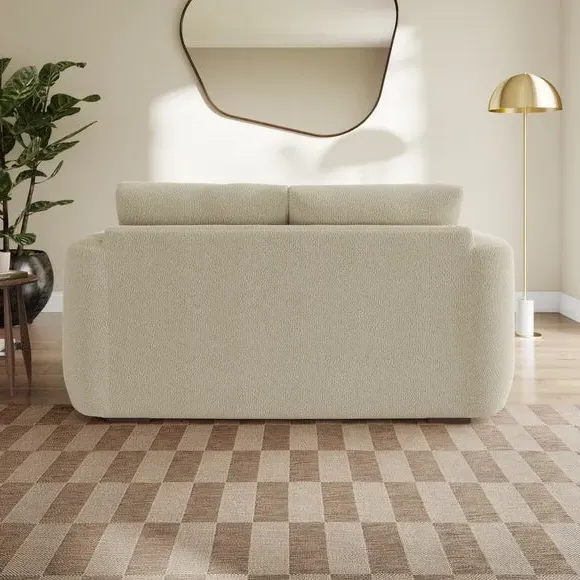 2-Seater Sofa with Deep Arms - Beige, Boucle