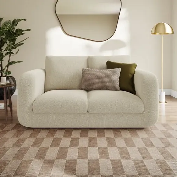 2-Seater Sofa with Deep Arms - Beige, Boucle image