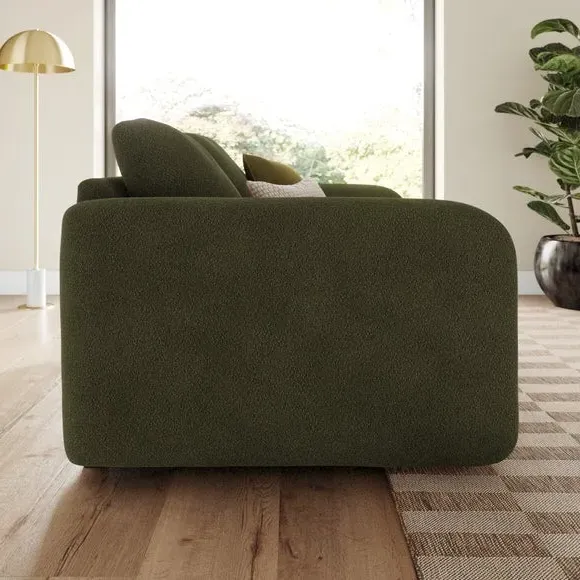 2-Seater Sofa with Deep Arms - Green, Boucle