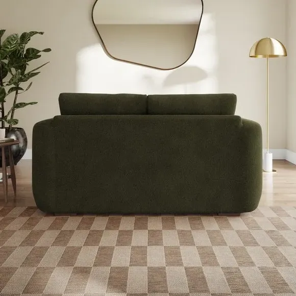 2-Seater Sofa with Deep Arms - Green, Boucle