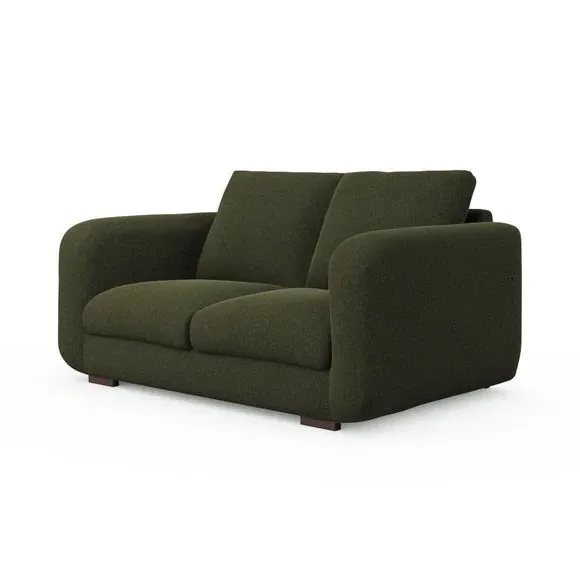2-Seater Sofa with Deep Arms - Green, Boucle