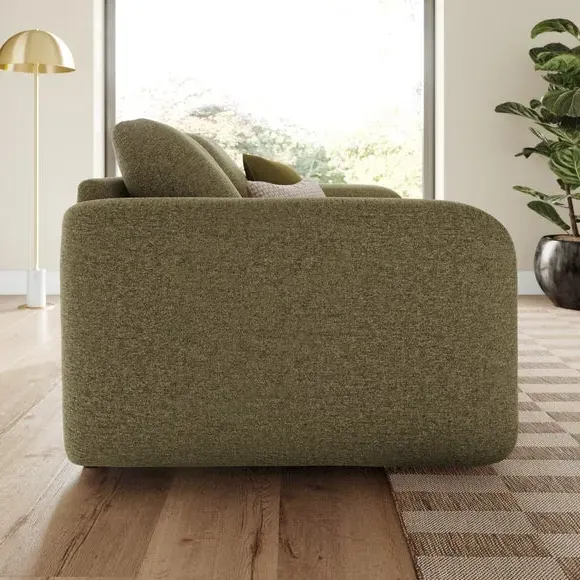 2-Seater Sofa with Deep Arms - Olive, Chenille