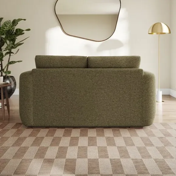 2-Seater Sofa with Deep Arms - Olive, Chenille