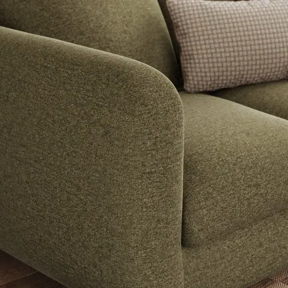 2-Seater Sofa with Deep Arms - Olive, Chenille