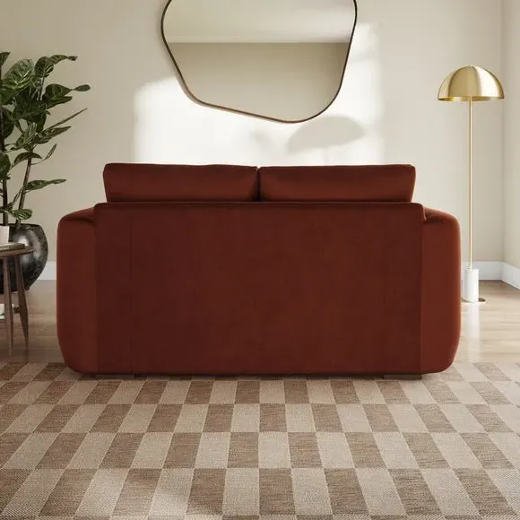 2-Seater Sofa with Deep Arms - Orange, Velvet