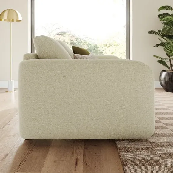 2-Seater Sofa with Deep Arms - Sandstone, Chenille