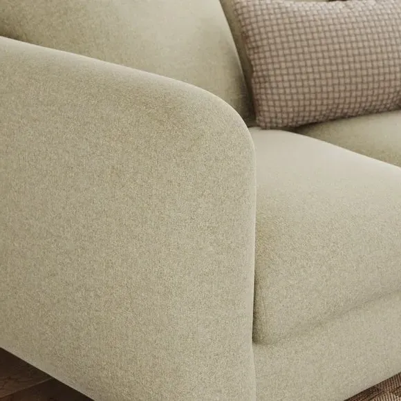 2-Seater Sofa with Deep Arms - Sandstone, Chenille