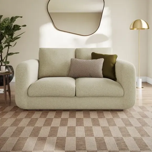 2-Seater Sofa with Deep Arms - Sandstone, Chenille