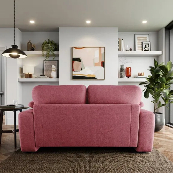 2-Seater Sofa with Feather Arms - Berry, Chenille