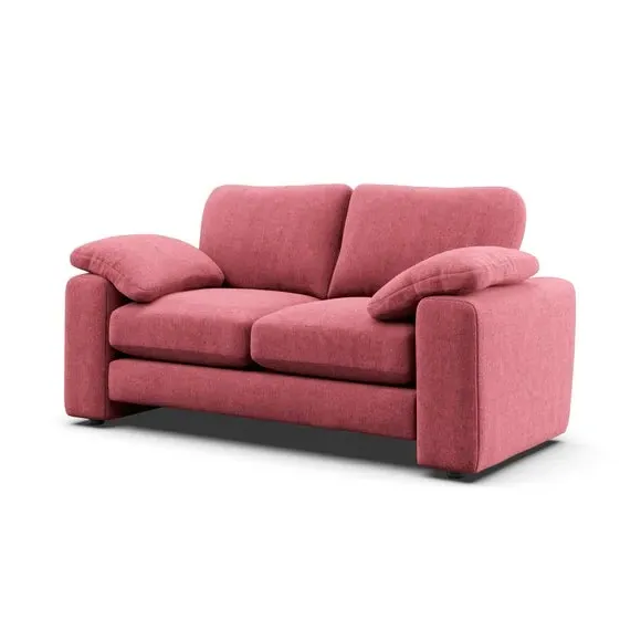 2-Seater Sofa with Feather Arms - Berry, Chenille