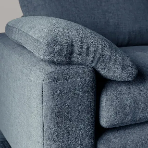 2-Seater Sofa with Feather Arms - Blue