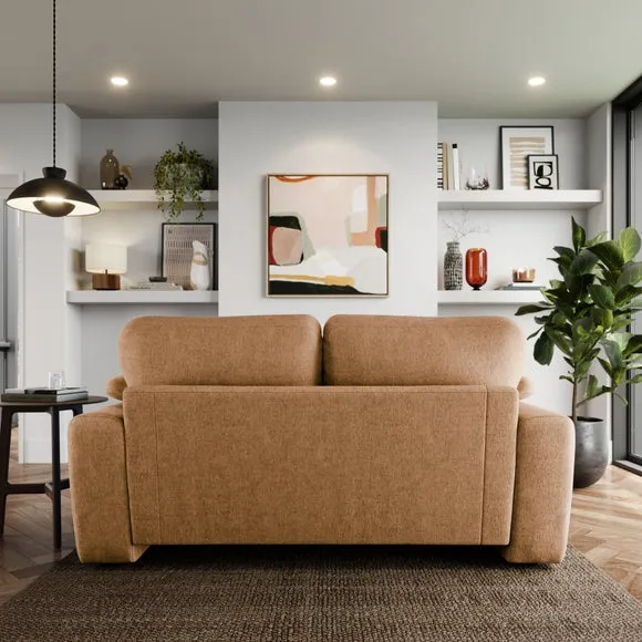 2-Seater Sofa with Feather Arms - Caramel, Chenille