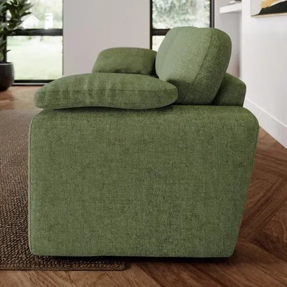 2-Seater Sofa with Feather Arms - Green