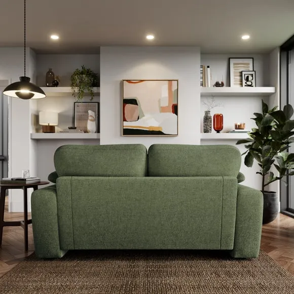 2-Seater Sofa with Feather Arms - Green