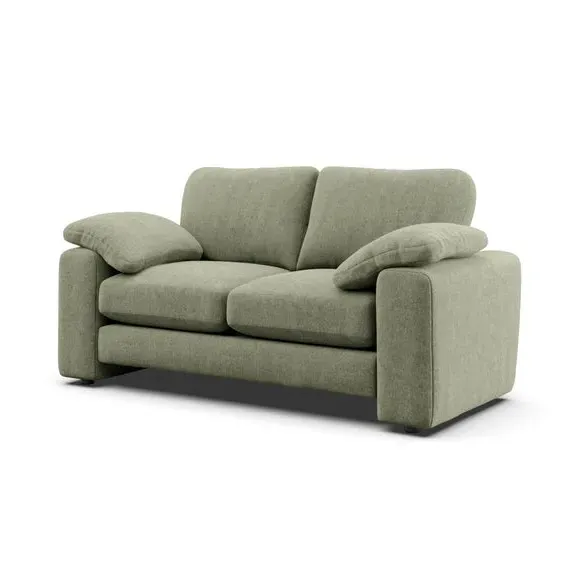 2-Seater Sofa with Feather Arms - Green, Chenille
