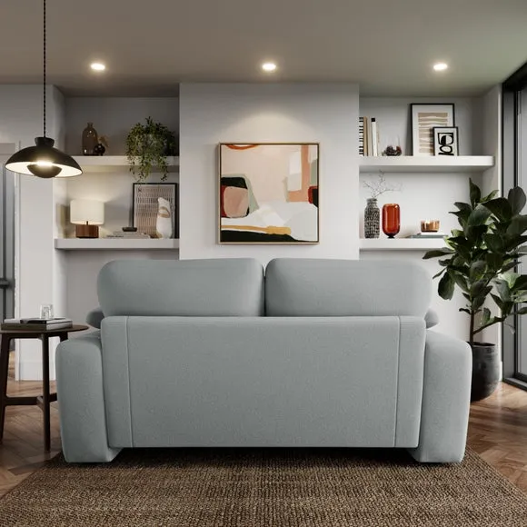 2-Seater Sofa with Feather Arms - Grey, Fabric
