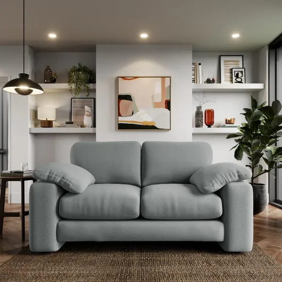 2-Seater Sofa with Feather Arms - Grey, Fabric image