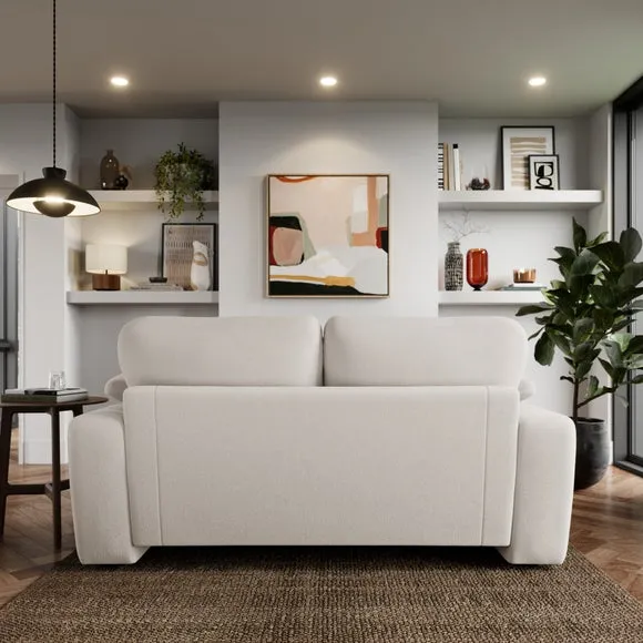 2-Seater Sofa with Feather Arms - Ivory, Fabric