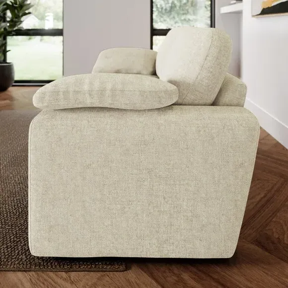2-Seater Sofa with Feather Arms - Natural