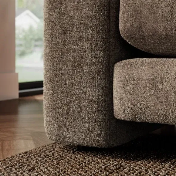 2-Seater Sofa with Feather Arms - Natural