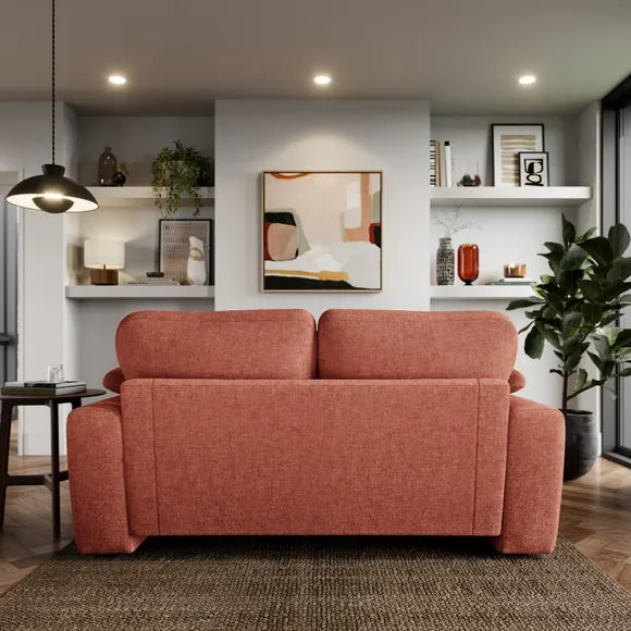 2-Seater Sofa with Feather Arms - Terracotta