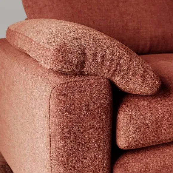 2-Seater Sofa with Feather Arms - Terracotta
