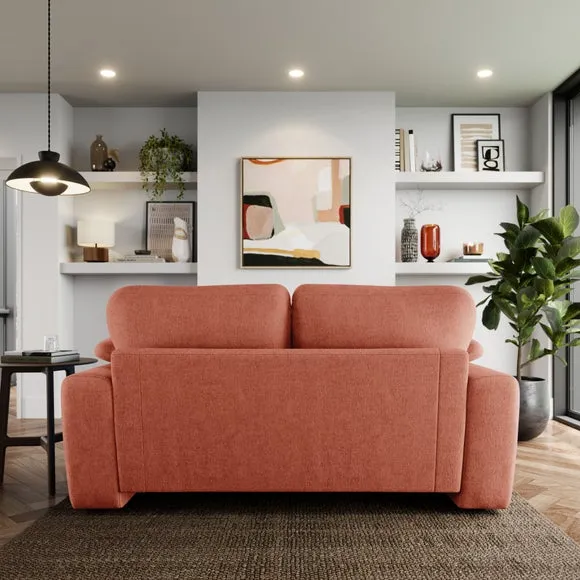 2-Seater Sofa with Feather Arms - Terracotta, Chenille