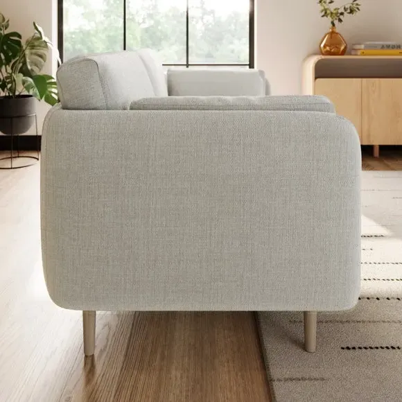 2-Seater Sofa with Fixed Back - Natural, Chenille