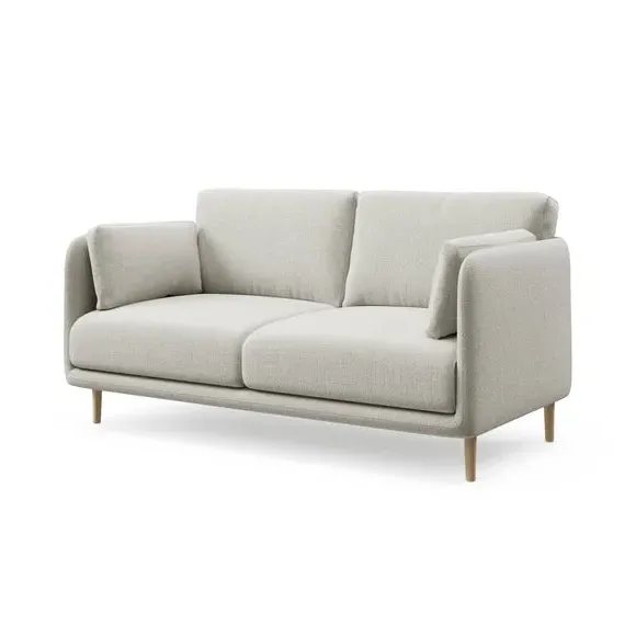 2-Seater Sofa with Fixed Back - Natural, Chenille