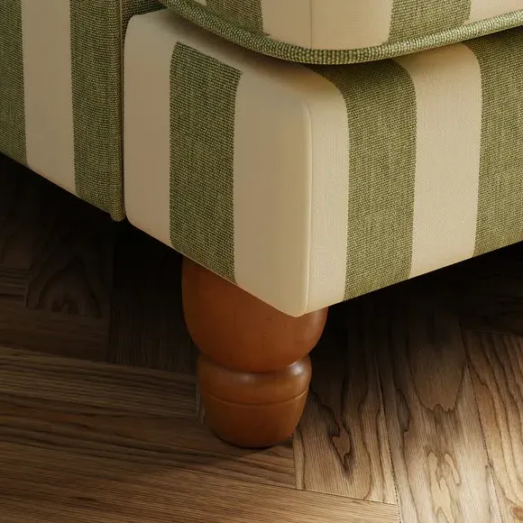 2-Seater Sofa with Fixed Back - Olive, Cotton