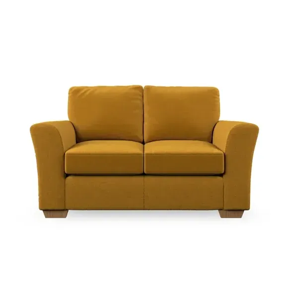 2-Seater Sofa with Flared Arms - Amber, Velvet