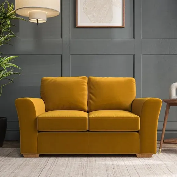 2-Seater Sofa with Flared Arms - Amber, Velvet image