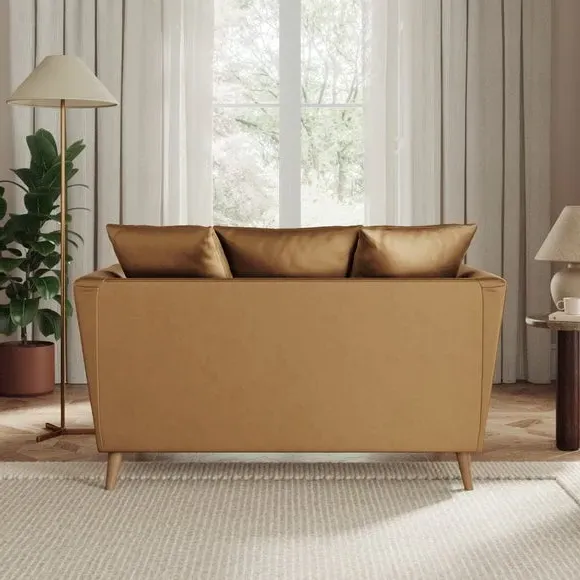 2-Seater Sofa with Flared Arms - Caramel, Velvet