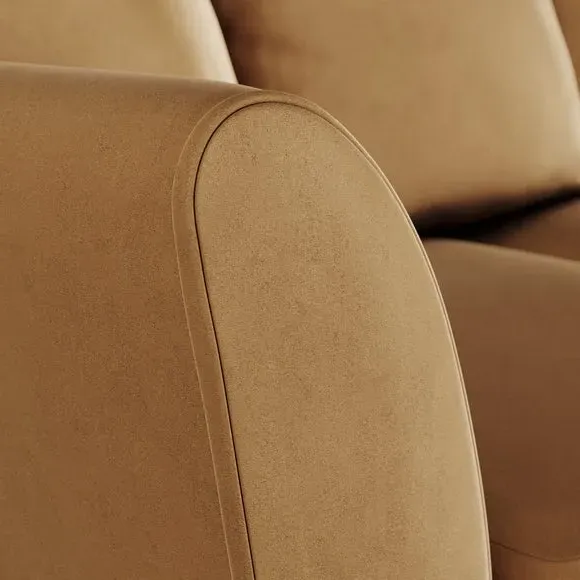 2-Seater Sofa with Flared Arms - Caramel, Velvet