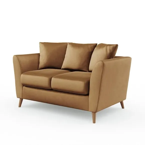 2-Seater Sofa with Flared Arms - Caramel, Velvet
