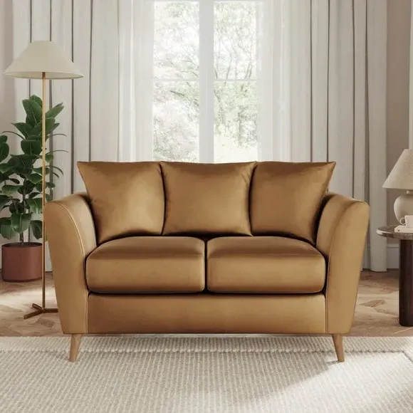 2-Seater Sofa with Flared Arms - Caramel, Velvet image