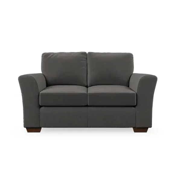 2-Seater Sofa with Flared Arms - Charcoal, Velvet