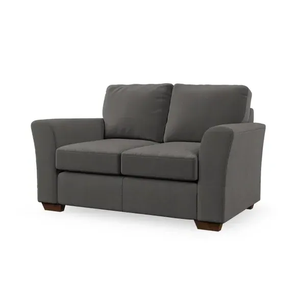 2-Seater Sofa with Flared Arms - Charcoal, Velvet