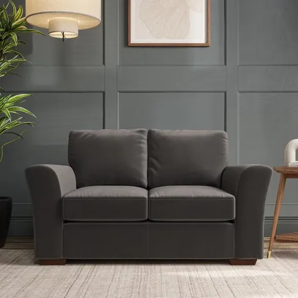 2-Seater Sofa with Flared Arms - Charcoal, Velvet