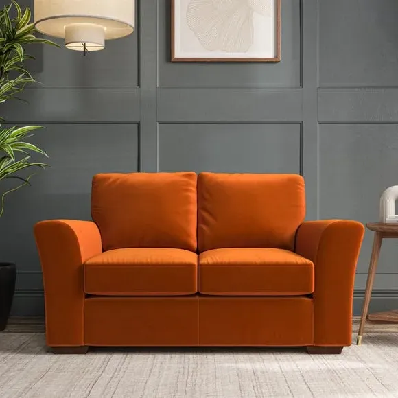 2-Seater Sofa with Flared Arms - Ginger, Velvet