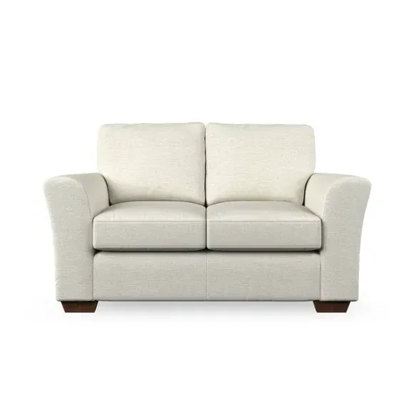 2-Seater Sofa with Flared Arms - Ivory, Chenille