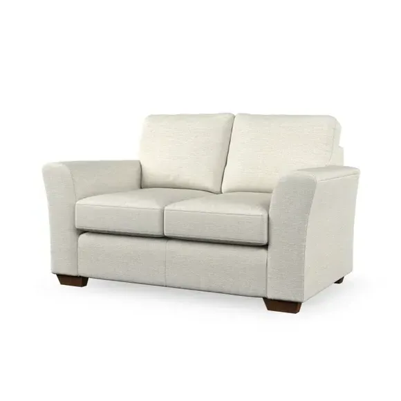 2-Seater Sofa with Flared Arms - Ivory, Chenille